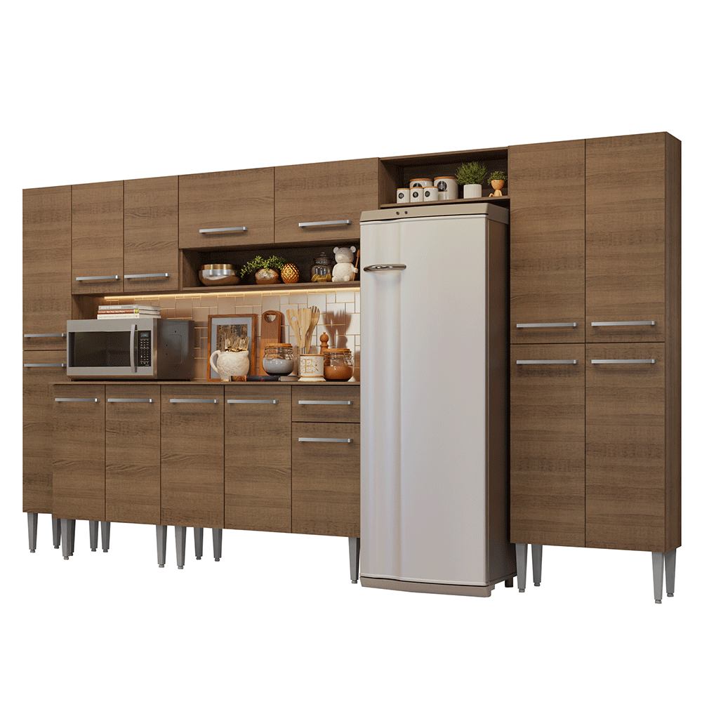 Cocina Compacta 325 cm Emilly Marrón 07