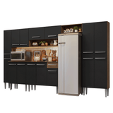 Cocina Compacta 325 cm Emilly Marrón/Negro 07