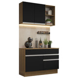 Combo de Cocina 120cm Glamy Madesa 08 Marrón/Negro