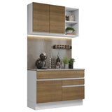 Combo de Cocina 120cm Glamy Madesa 08 Blanco/Marrón