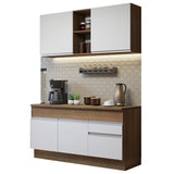 Combo de Cocina 150cm Marrón/Blanco Glamy Madesa 01