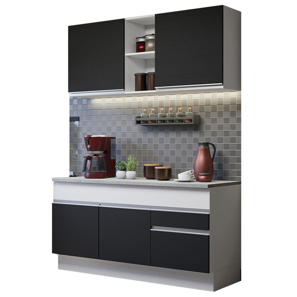 Combo de Cocina 150cm Madesa Glamy Blanco/Negro 01