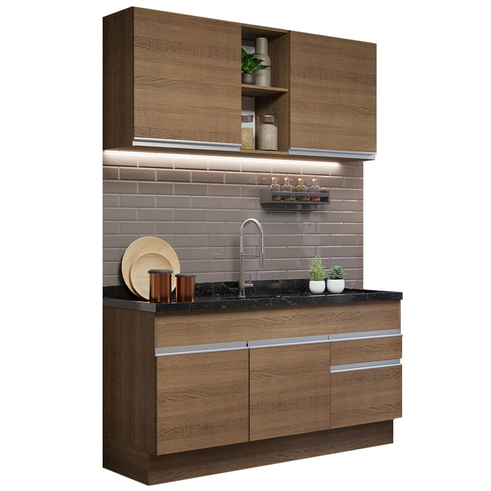 Combo de Cocina 150cm Marrón Glamy Madesa 02