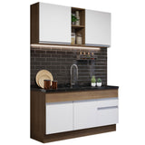 Combo de Cocina 150cm Marrón/Blanco Glamy Madesa 02