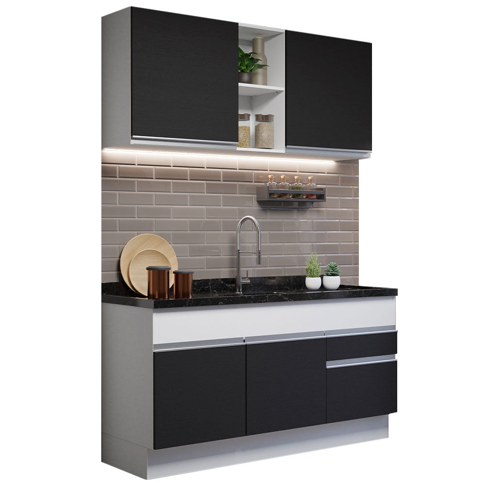 Combo de Cocina 150cm Madesa Glamy Blanco/Negro 02