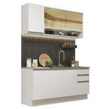 Combo de Cocina Madesa Glamy Sin Mesón De Acero Con 160 Cm