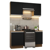 Combo de Cocina 160cm Madesa Glamy Marrón/Negro 07