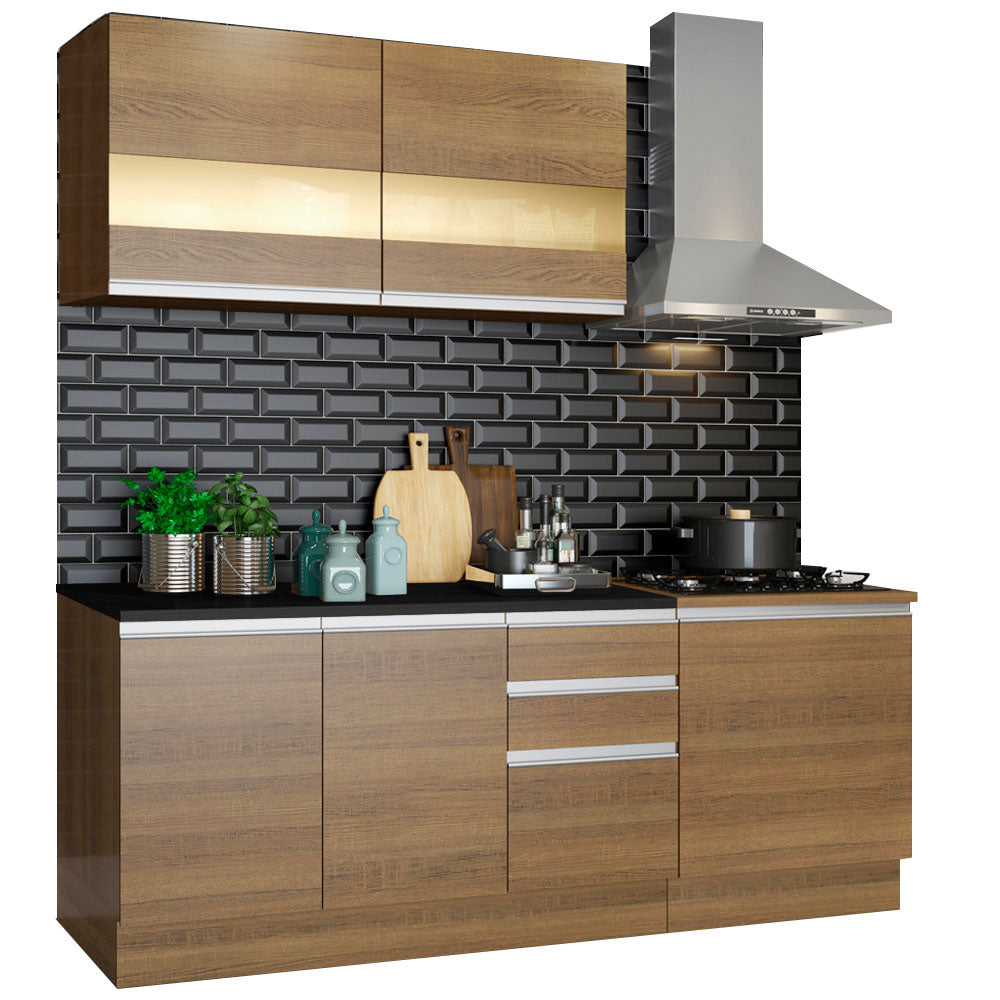 Combo de Cocina 180cm Marrón Milão Madesa 02