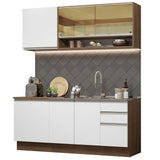 Combo de Cocina 180cm Marrón/Blanco Glamy Madesa 06