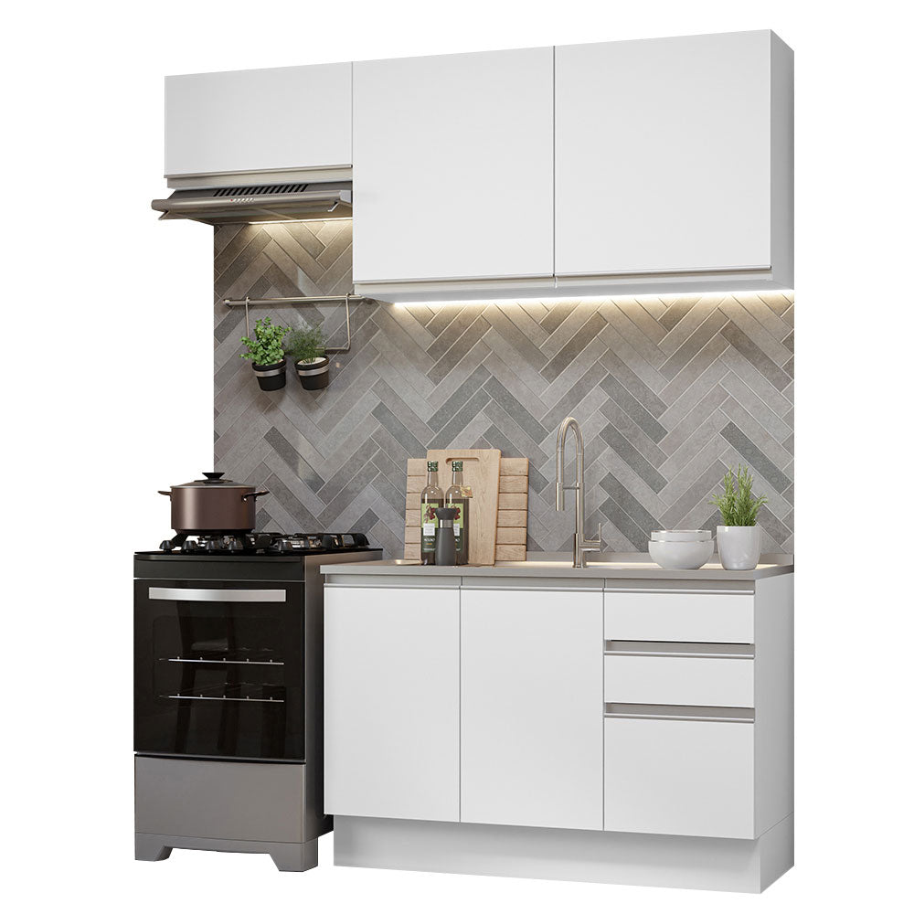 Combo completo de Cocina 180cm Blanco Glamy 09