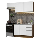 Combo completo de Cocina 180cm Marrón/Blanco Glamy 09