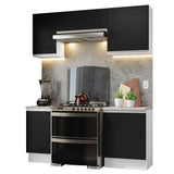Combo de Cocina Compacta 180cm Blanco/Negro Glamy Madesa 12