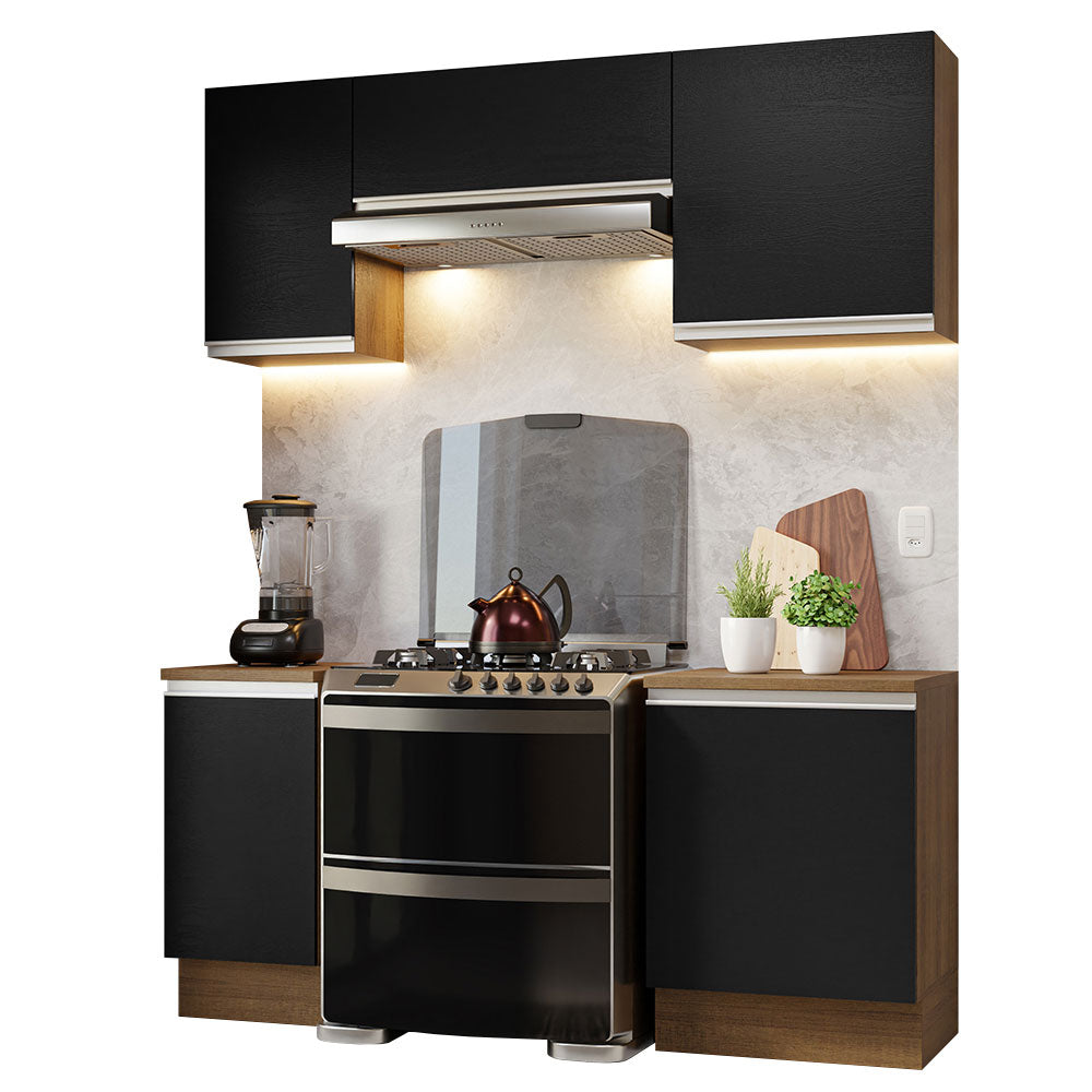 Combo de Cocina 180cm Madesa Glamy Marrón/Negro 12