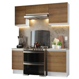 Combo de Cocina 180cm Glamy Madesa - Blanco/Marrón
