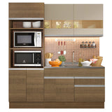 Combo de Cocina 190cm Madesa Helen Marrón/Marrón/Crema 02