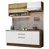 Combo de Cocina 200cm Marrón Blanco Glamy Madesa 03