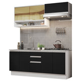 Combo de Cocina 200cm Madesa Glamy Blanco/Negro 03