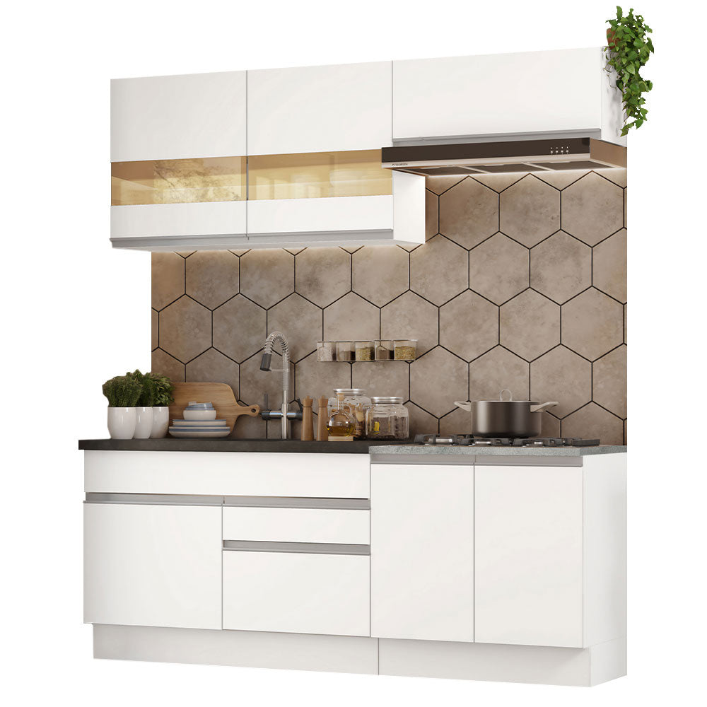 Combo de Cocina 200cm Glamy Madesa 07 - Blanco