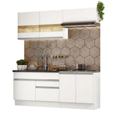 Combo de Cocina 200cm Glamy Madesa 07 - Blanco