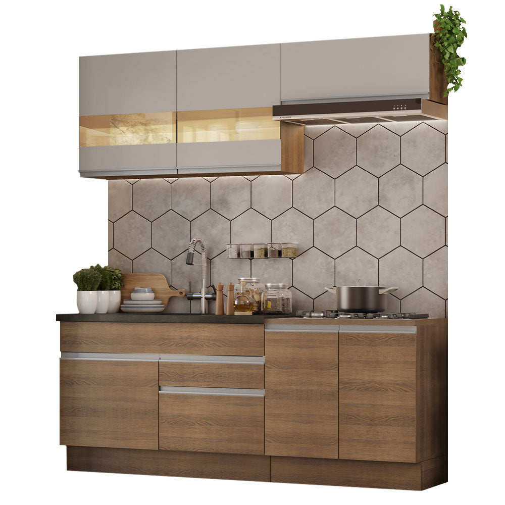 Combo de Cocina Madesa Glamy 200cm Marrón/Crema 07