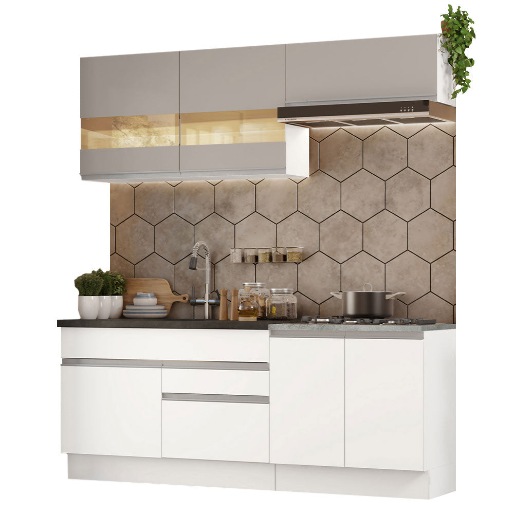 Combo de Cocina Madesa Glamy 200cm Blanco/Crema 07