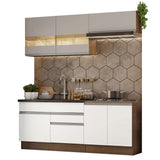 Combo de Cocina Madesa Glamy 200cm Marrón/Blanco/Crema 07