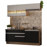 Combo de Cocina Madesa Glamy 200cm Marrón/Negro/Crema 07