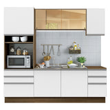 Combo completo de Cocina 220cm Marrón/Blanco Glamy Madesa 01