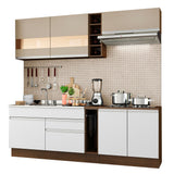 Combo completo de Cocina Madesa Glamy 220cm Blanco/Marrón/Crema 02