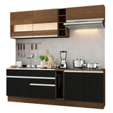 Combo completo de Cocina Madesa Glamy 220cm Marrón/Negro/Marrón 02