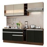 Combo completo de Cocina Madesa Glamy 220cm Marrón/Negro/Crema 02