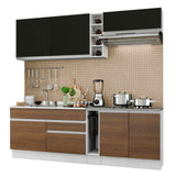 Combo completo de Cocina Madesa Glamy 220cm Blanco/Negro/Marrón 03