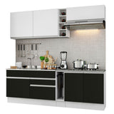 Combo completo de Cocina Madesa Glamy 220cm Blanco/Negro/Blanco 03