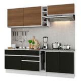 Combo completo de Cocina Madesa Glamy 220cm Blanco/Marrón/Negro 03