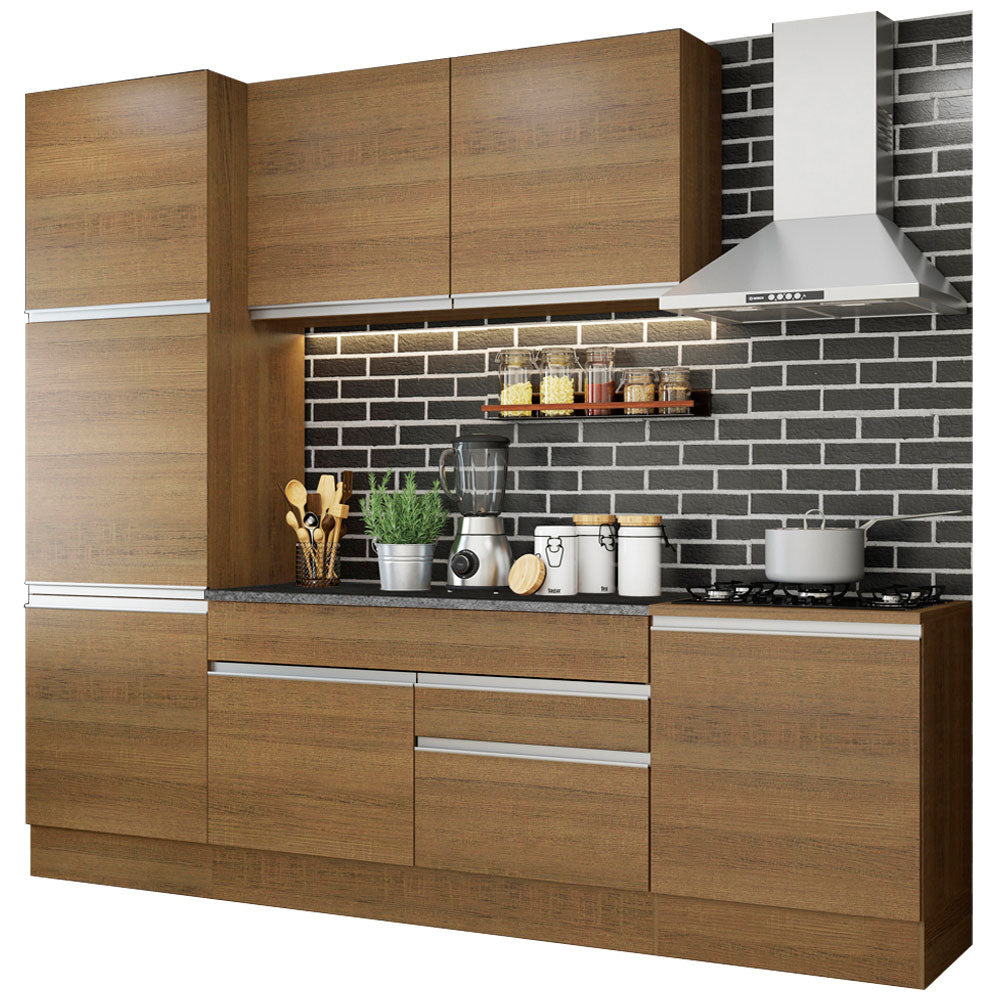 Combo completo de Cocina 240cm Marrón Bari Madesa 01
