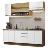 Combo completo de Cocina 240cm Marrón/Blanco Glamy Madesa 03