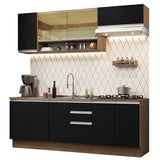 Combo completo de Cocina Madesa Glamy 240cm Marrón/Negro 03