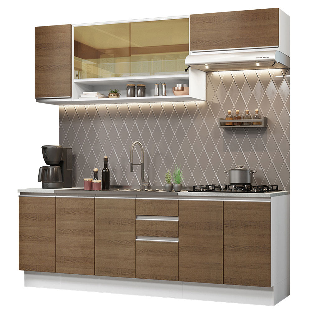Combo completo de Cocina Madesa Glamy Sin Mesón De Acero 240 Cm
