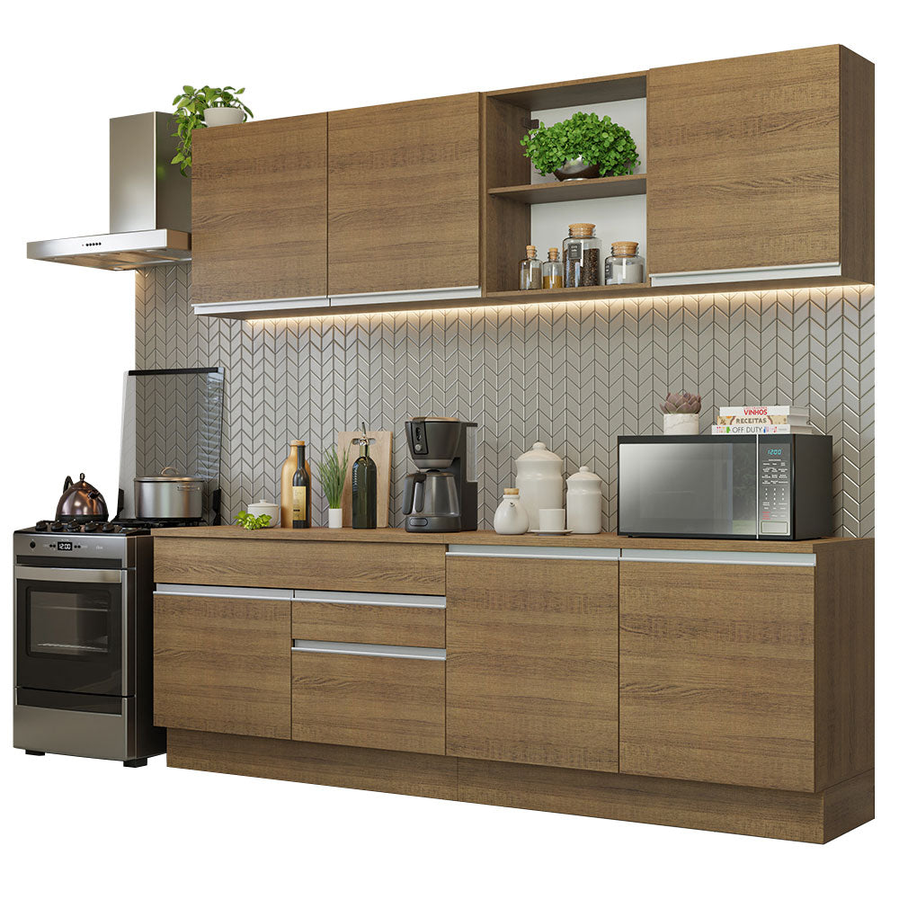 Combo completo de Cocina 240cm Marrón Glamy Madesa 06