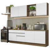 Combo completo de Cocina 240cm Marrón/Blanco Glamy Madesa 06