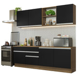 Combo completo de Cocina Madesa Glamy 240cm Marrón/Negro 06
