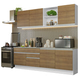 Combo completo de Cocina 240cm Madesa Glamy 06 - Blanco/Marrón