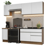 Combo completo de Cocina 240cm Marrón/Blanco Glamy Madesa 07