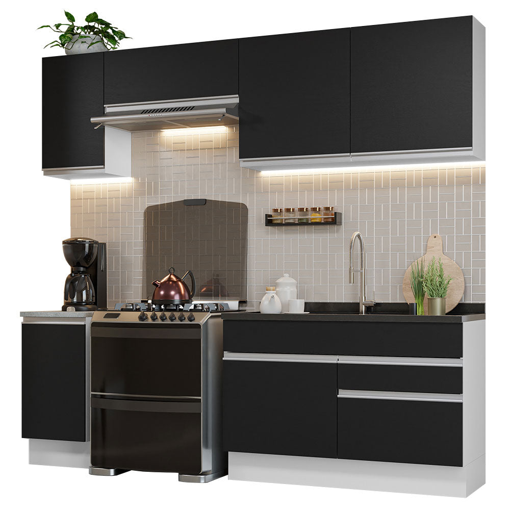 Combo completo de Cocina Madesa Glamy 240cm Blanco/Negro 07