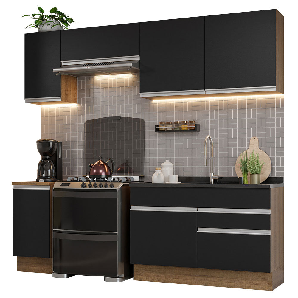 Combo completo de Cocina Madesa Glamy 240cm Marrón/Negro 07