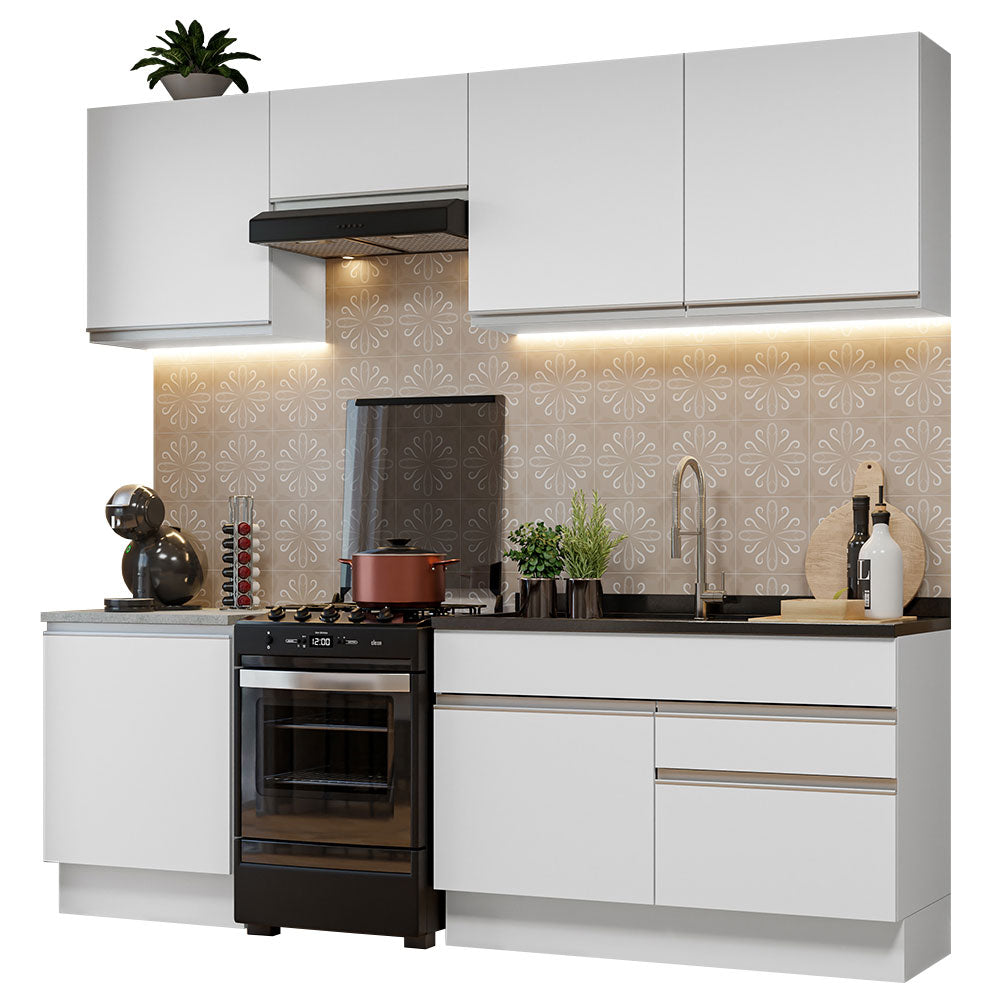 Combo completo de Cocina 240cm Blanco Glamy Madesa 08