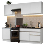 Combo completo de Cocina 240cm Blanco Glamy Madesa 08
