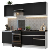 Combo completo de Cocina Madesa Glamy 240cm Blanco/Negro 08