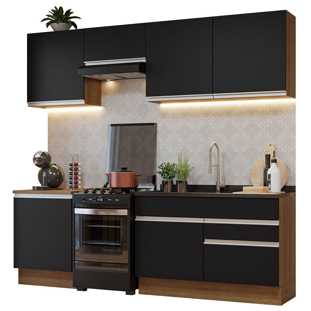 Combo completo de Cocina Madesa Glamy 240cm Marrón/Negro 08