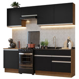 Combo completo de Cocina Madesa Glamy 240cm Marrón/Negro 08